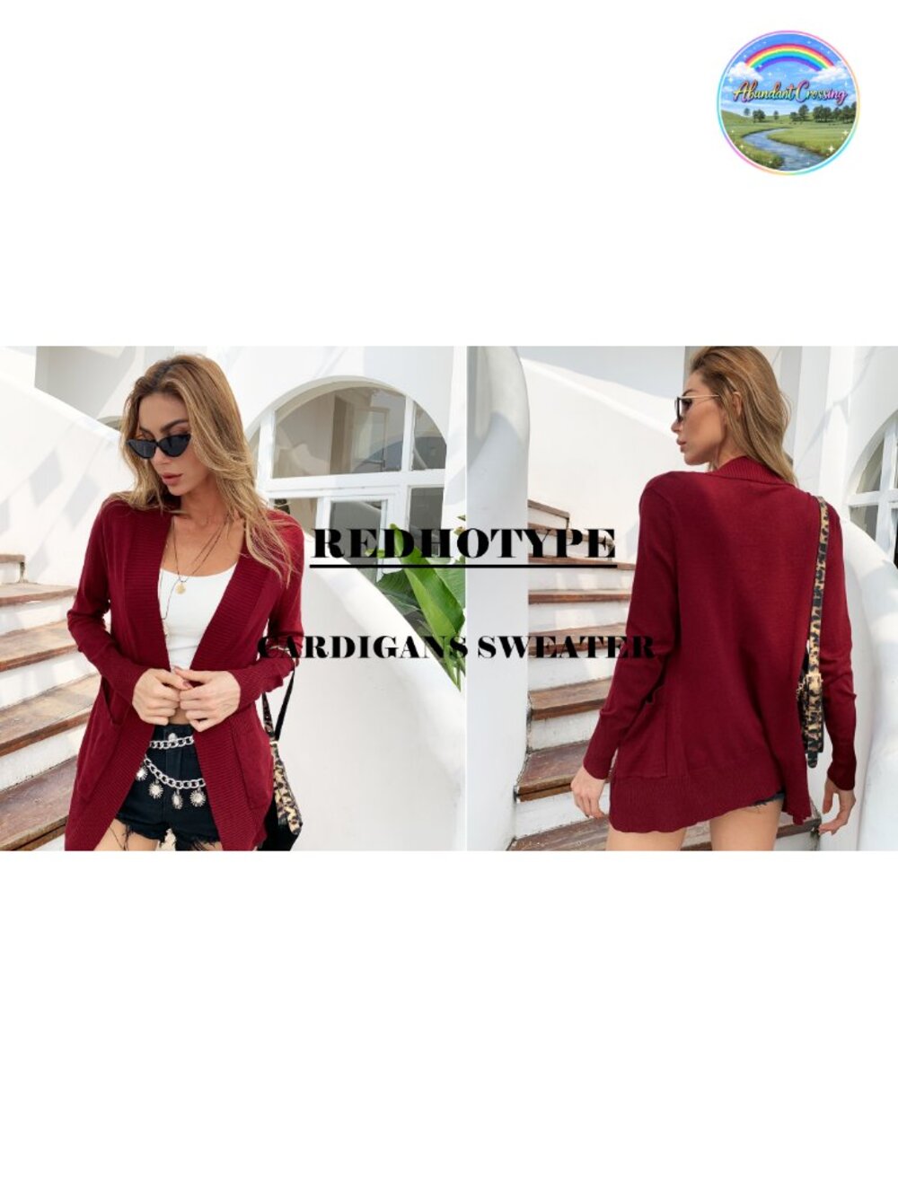Women's Open Front Cardigan Sweater with Pockets S-XL - Picture 6 of 6